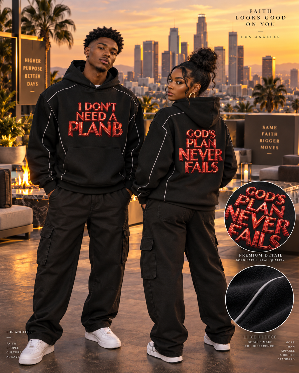 I Don’t Need a Plan B Oversized Piping Fleece Hoodie