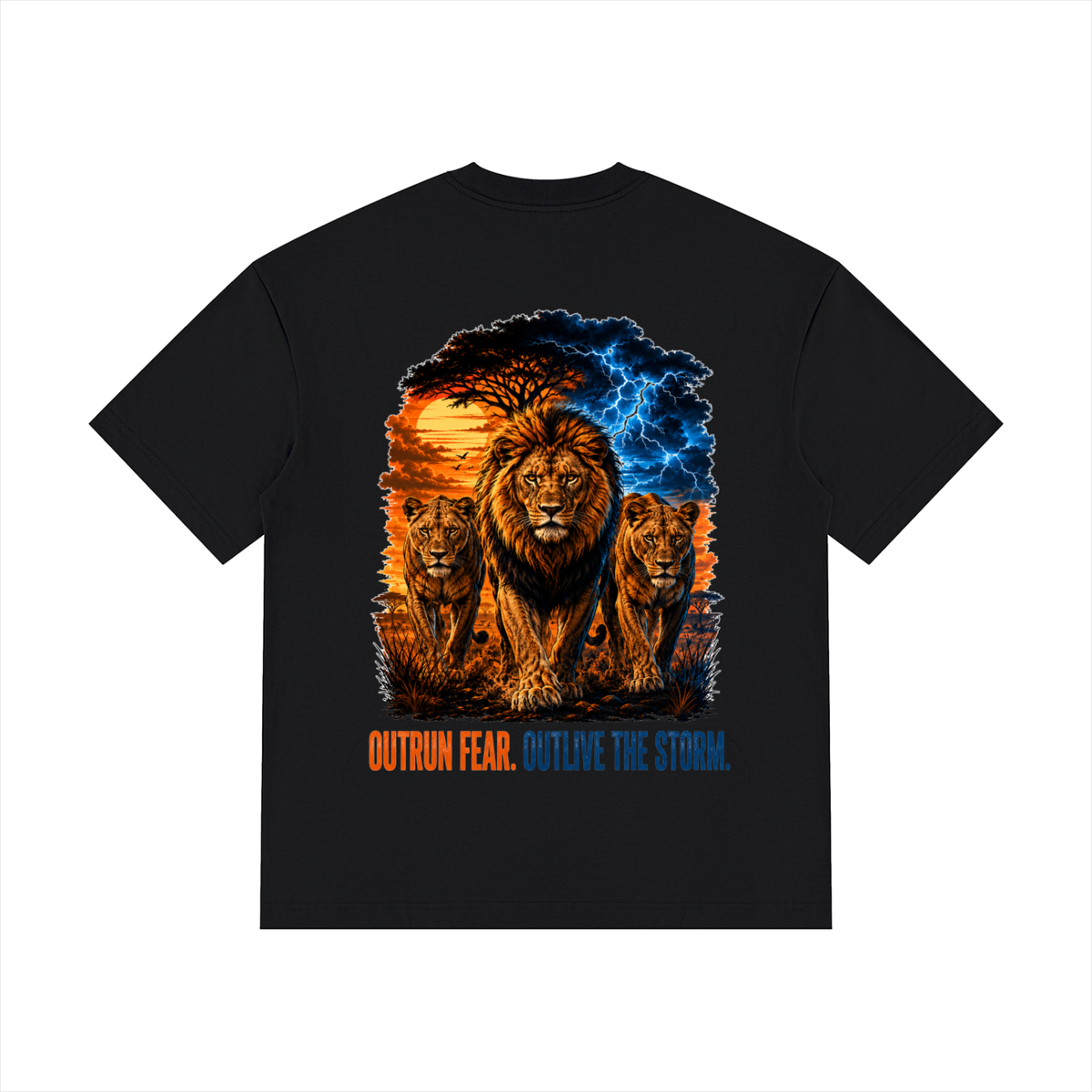 GOAT SOCIETY LIONHEART UNISEX DROP SHOULDER COTTON TEE