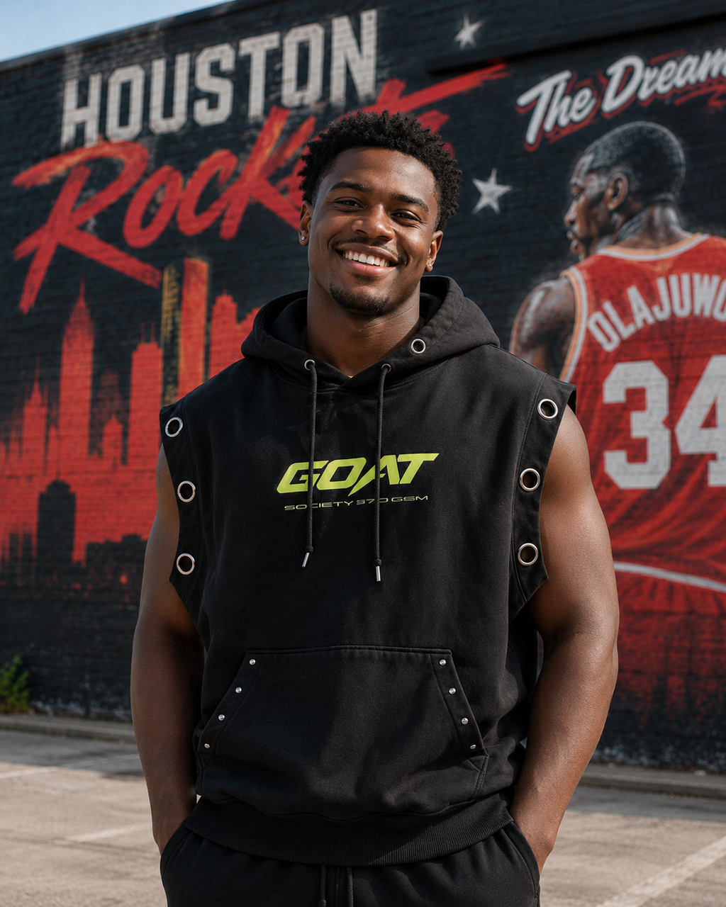 GOAT SOCIETY 370 GSM VINTAGE WASH SLEEVELESS HOODIE