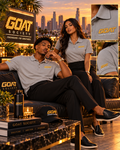 GOAT SOCIETY STANDING ON BUSINESS EMBROIDERED LOGO POLO SHIRT |
