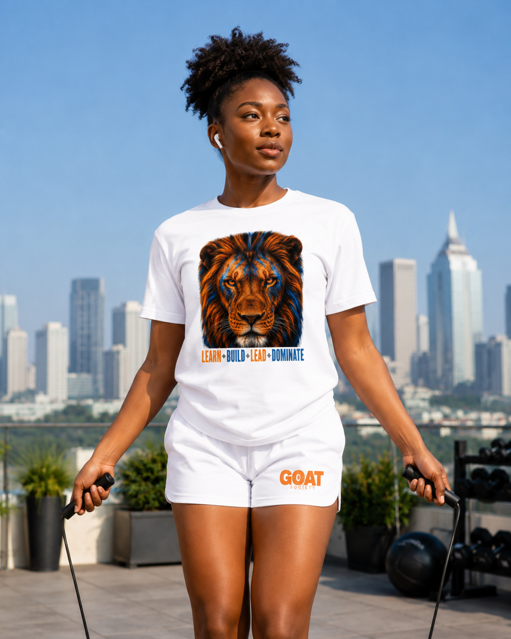 GOAT SOCIETY LIONHEART UNISEX DROP SHOULDER COTTON TEE