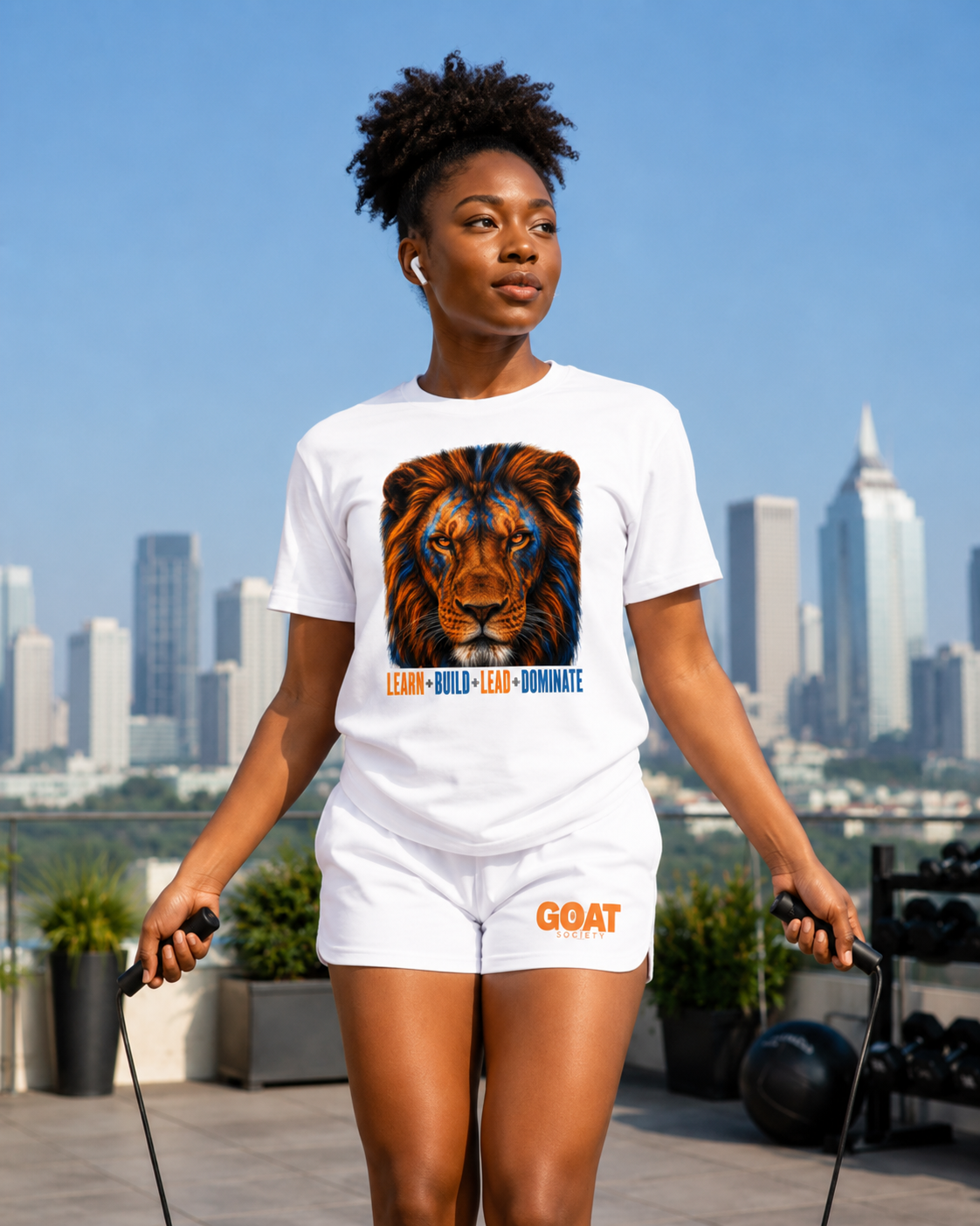 GOAT SOCIETY LIONHEART UNISEX DROP SHOULDER COTTON TEE