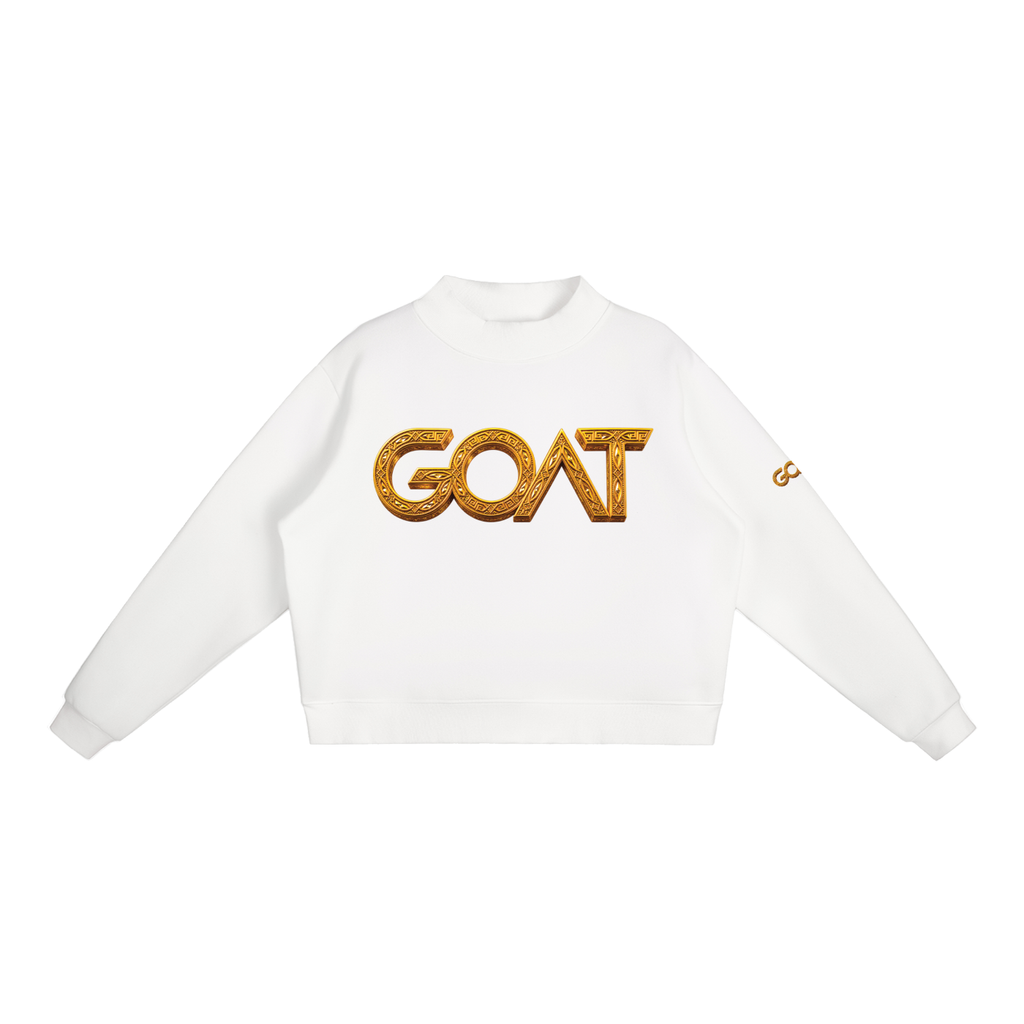 GOAT SOCIETY Essential Fleece Mock-Neck Crew Sweatshirt