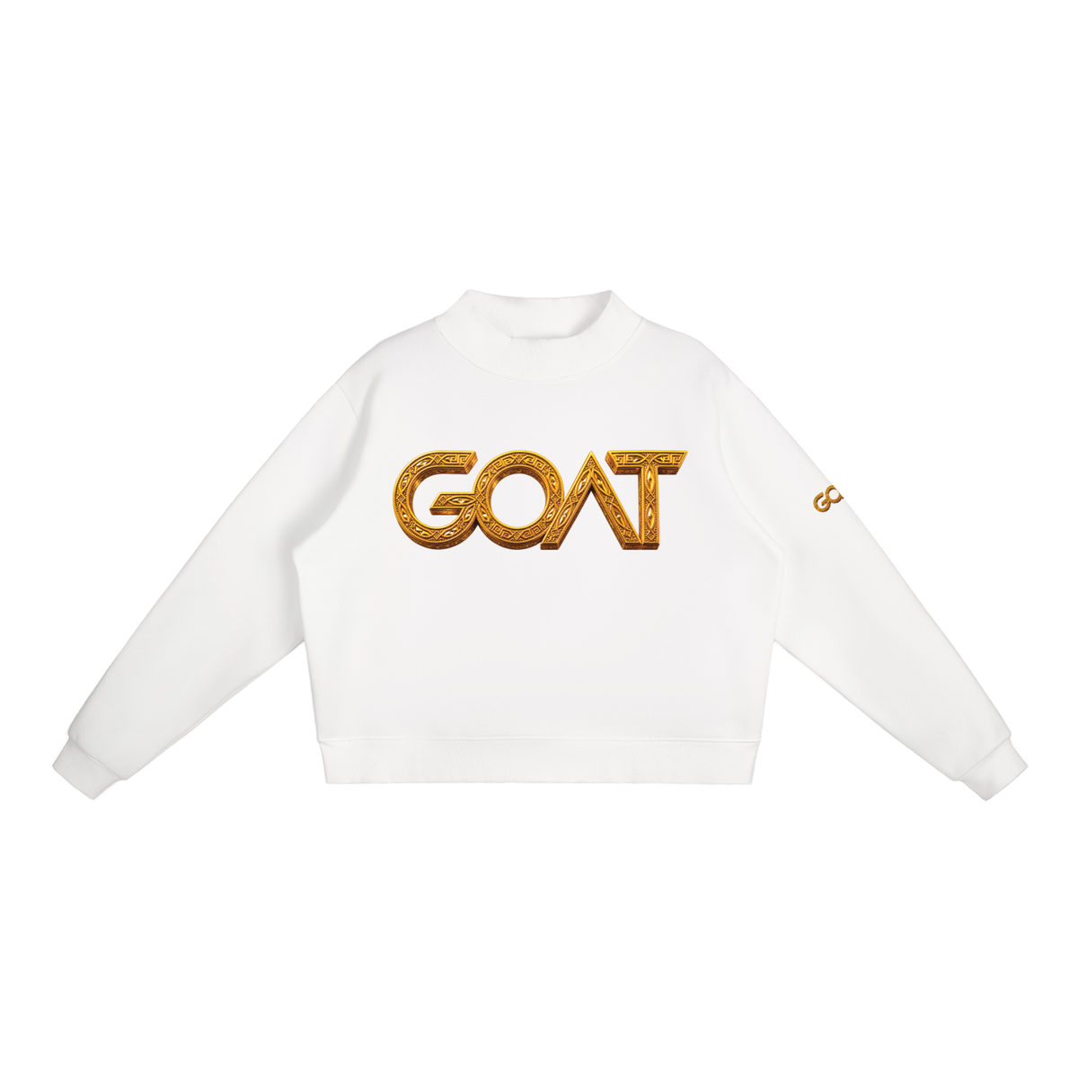GOAT SOCIETY Essential Fleece Mock-Neck Crew Sweatshirt