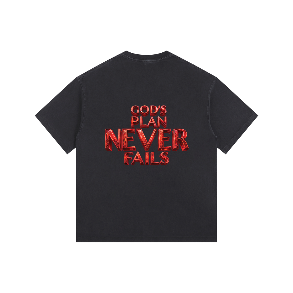 I DON’T NEED A PLAN B LARGER THAN LIFE VINTAGE WASHED OVERSIZED T-SHIRT | 260 GSM COTTON