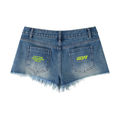 GOAT SOCIETY 430 GSM Y2K VINTAGE WASH DENIM SHORTS