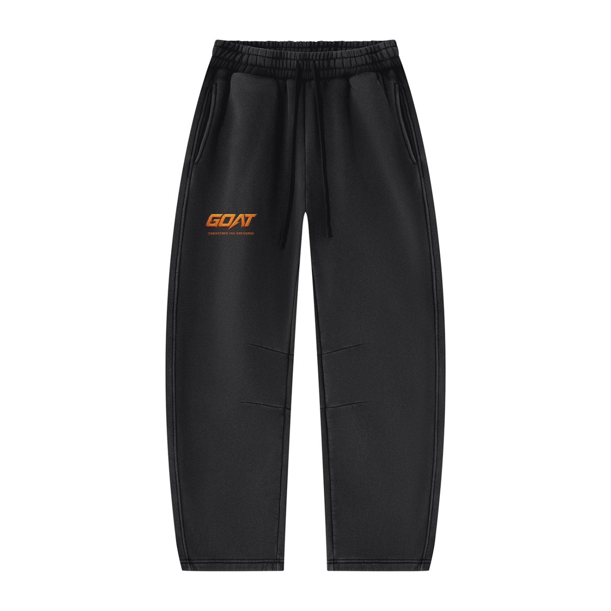 GOAT SOCIETY Work Hard Play Harder Vintage Wash Barrel Leg Fleece Sweatpants
