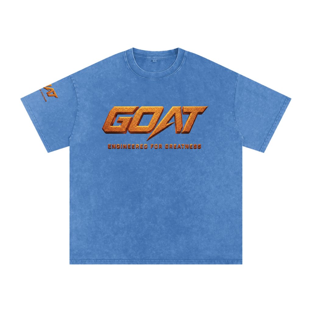 GOAT SOCIETY Championship DNA Snow Washed Oversized Cotton T-Shirt