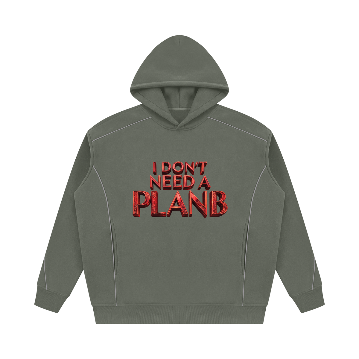 I Don’t Need a Plan B Oversized Piping Fleece Hoodie