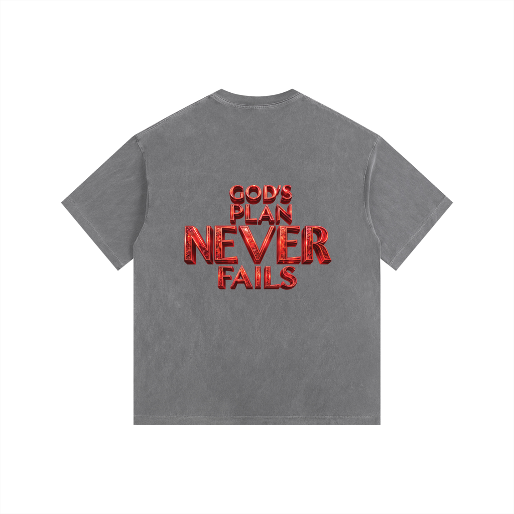I DON’T NEED A PLAN B LARGER THAN LIFE VINTAGE WASHED OVERSIZED T-SHIRT | 260 GSM COTTON