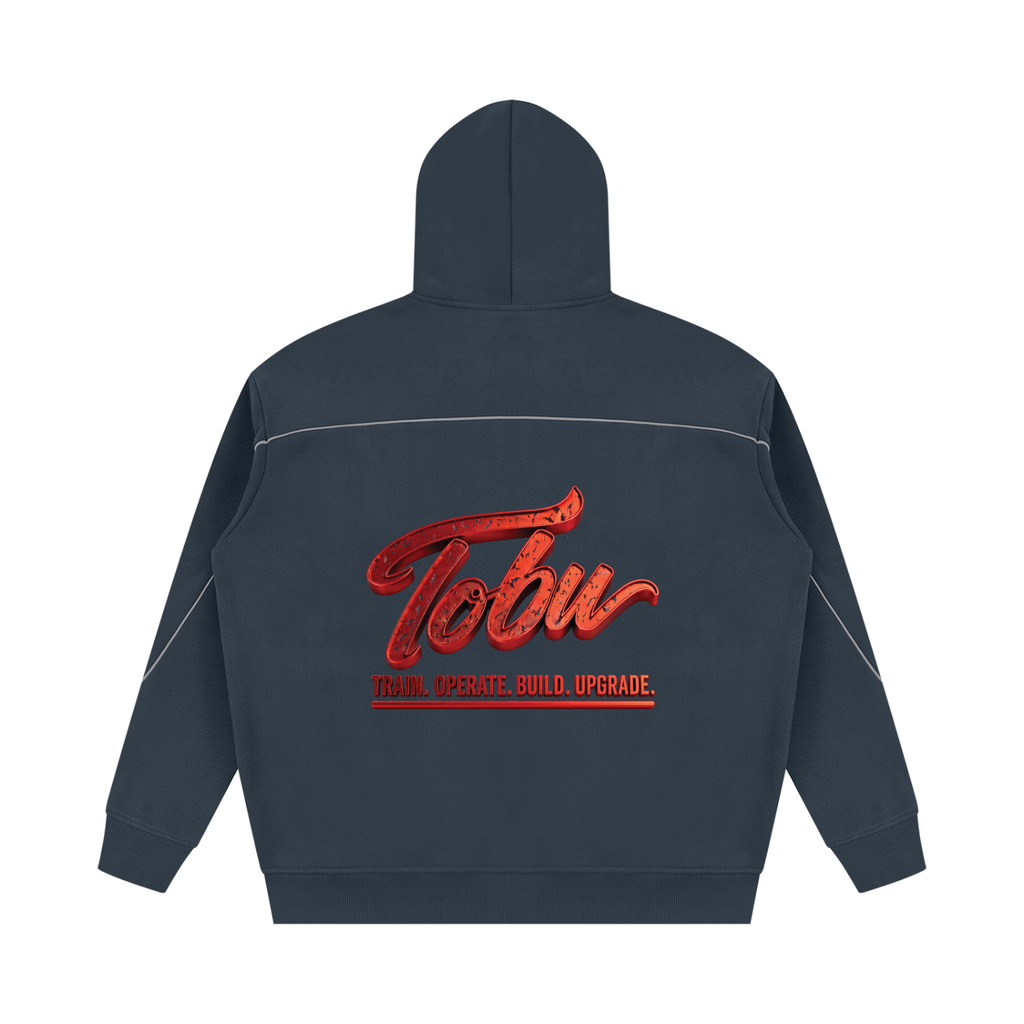TOBU BUILD WHAT THEY SAID IS IMPOSSIBLE 345 GSM OVERSIZED PIPING FLEECE HOODIE | UNISEX