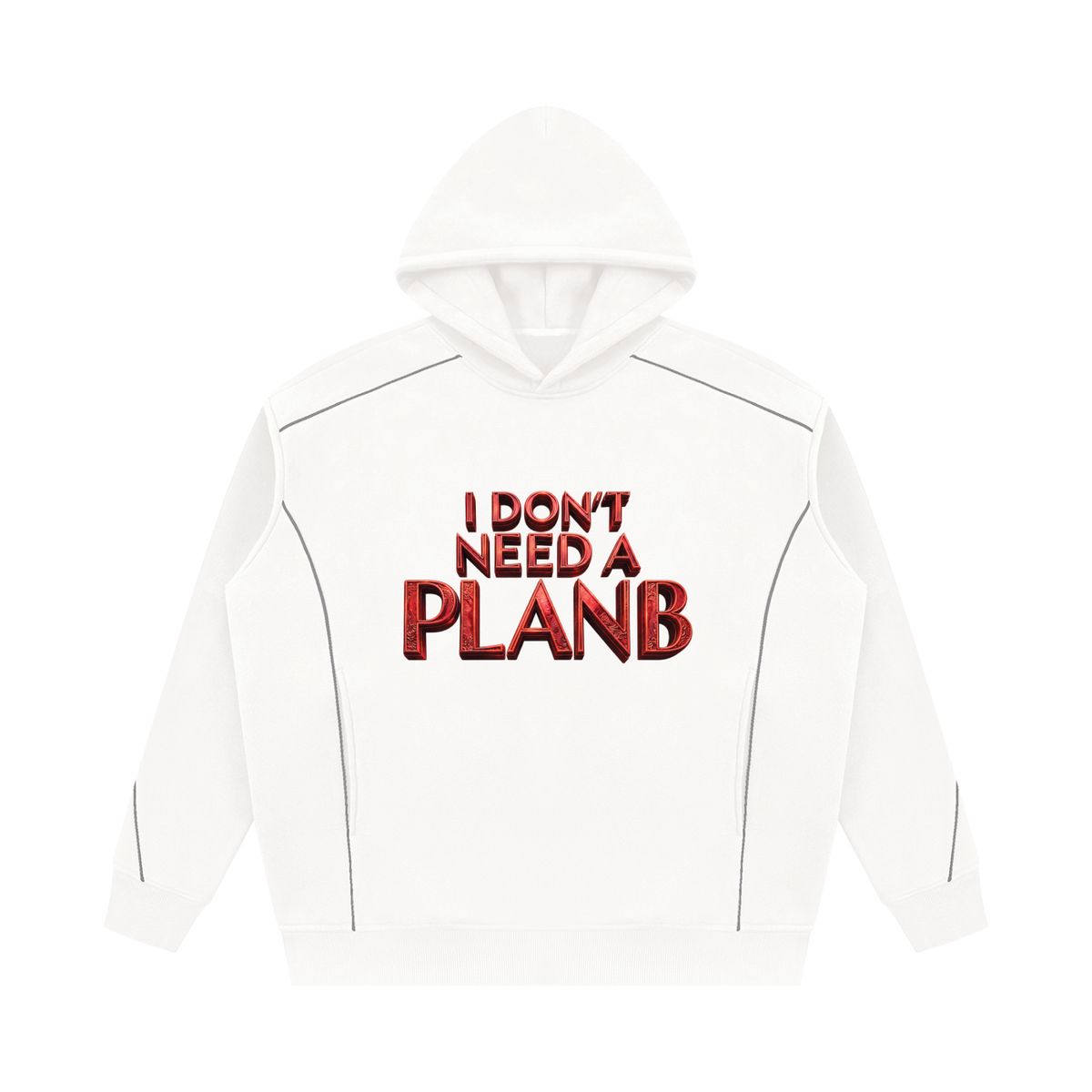 I Don’t Need a Plan B Oversized Piping Fleece Hoodie
