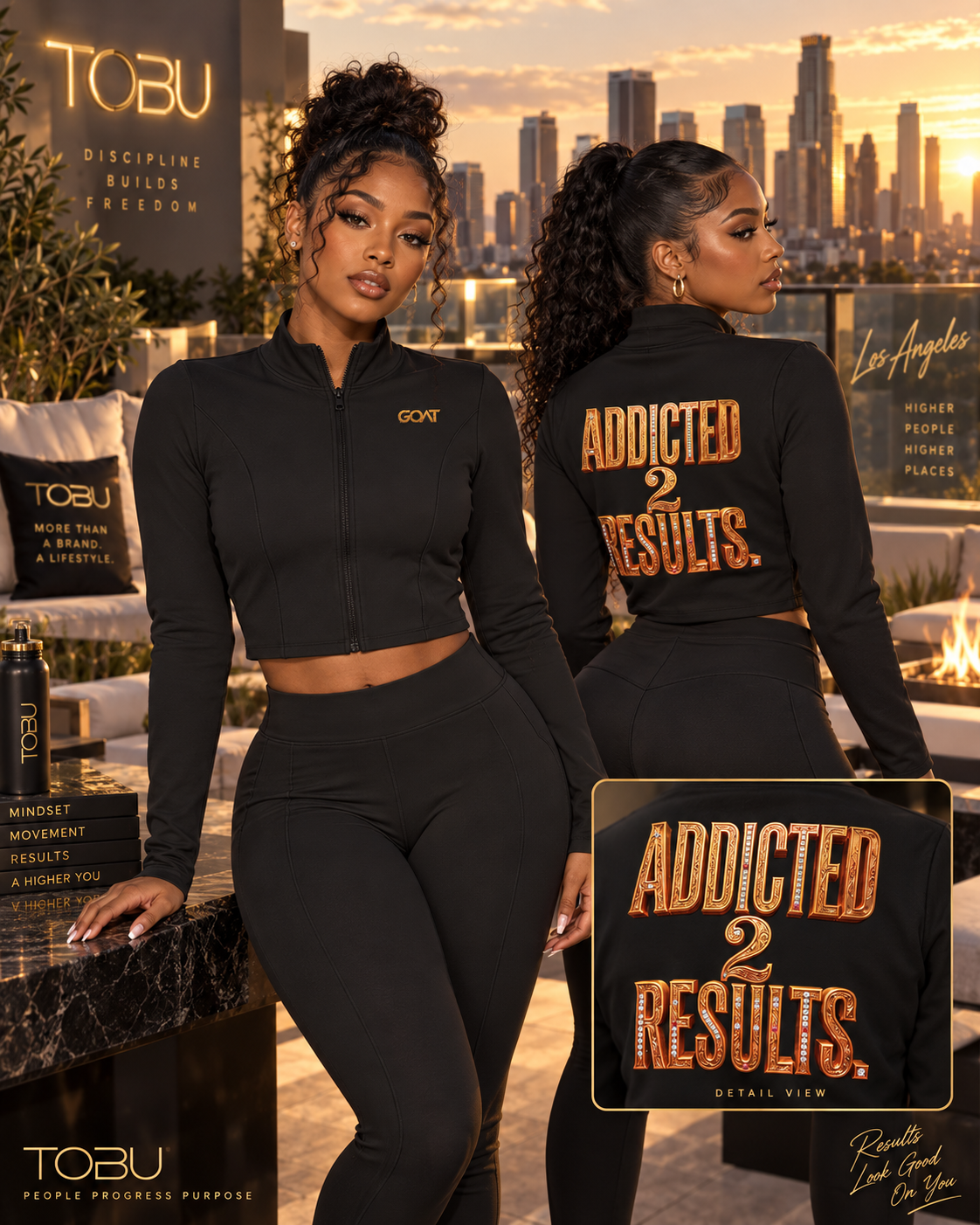 ADDICTED 2 RESULTS WOMEN’S 220 GSM CROPPED YOGA SPORTS JACKET | FULL-ZIP ACTIVEWEAR