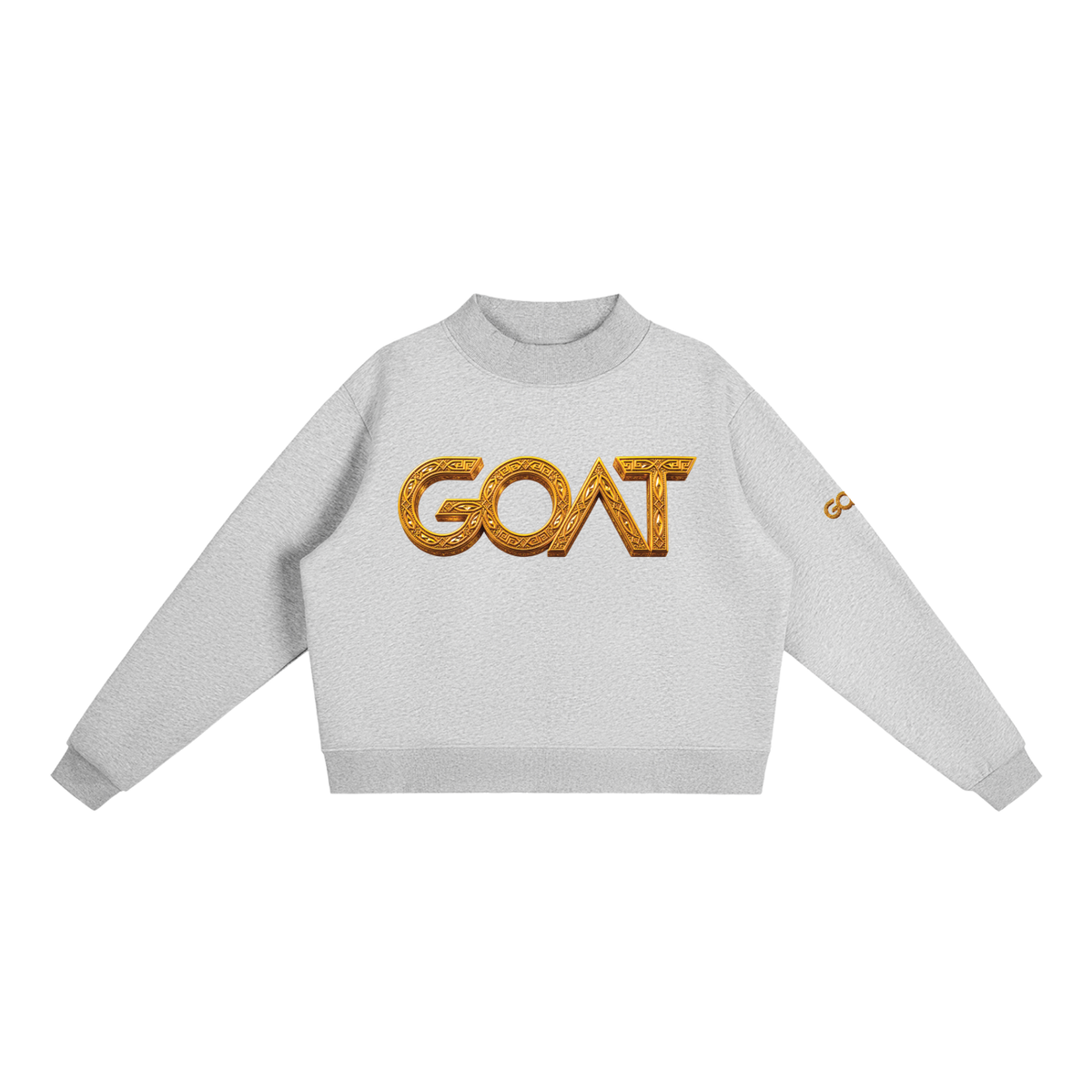 GOAT SOCIETY Essential Fleece Mock-Neck Crew Sweatshirt
