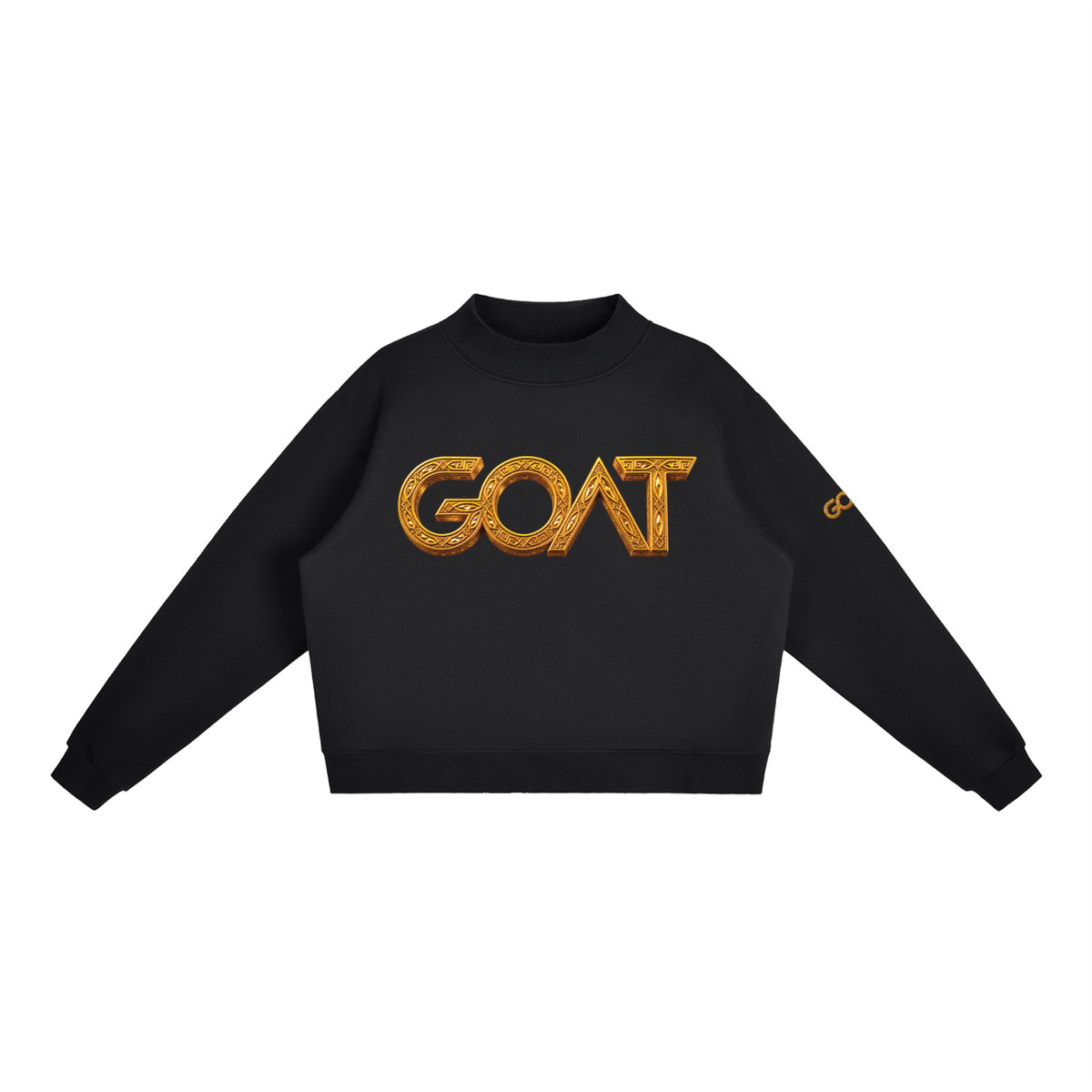 GOAT SOCIETY Essential Fleece Mock-Neck Crew Sweatshirt