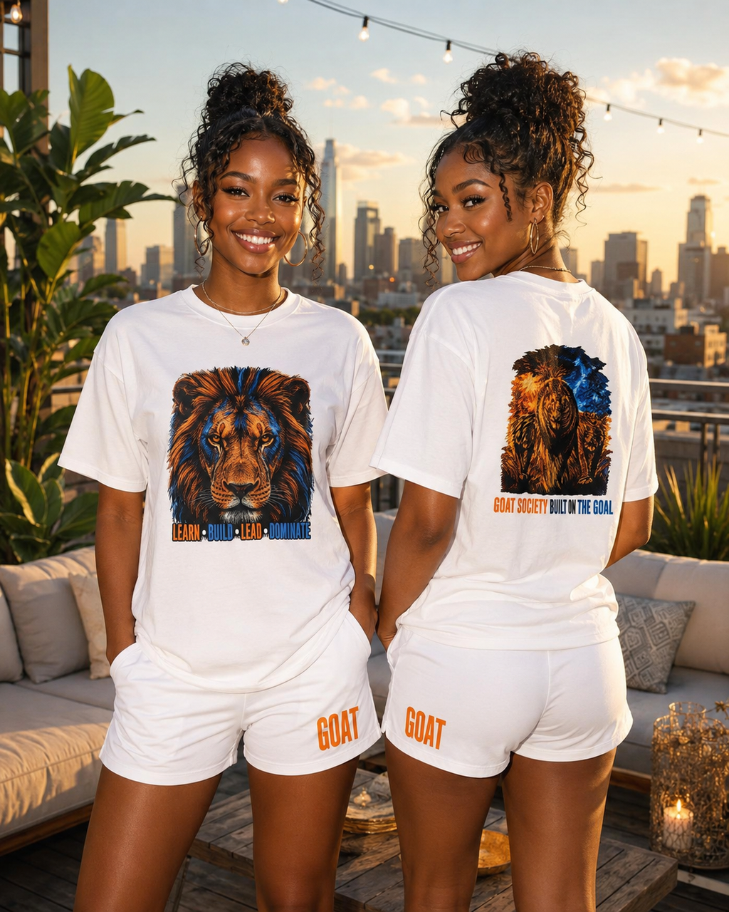 GOAT SOCIETY LIONHEART UNISEX DROP SHOULDER COTTON TEE