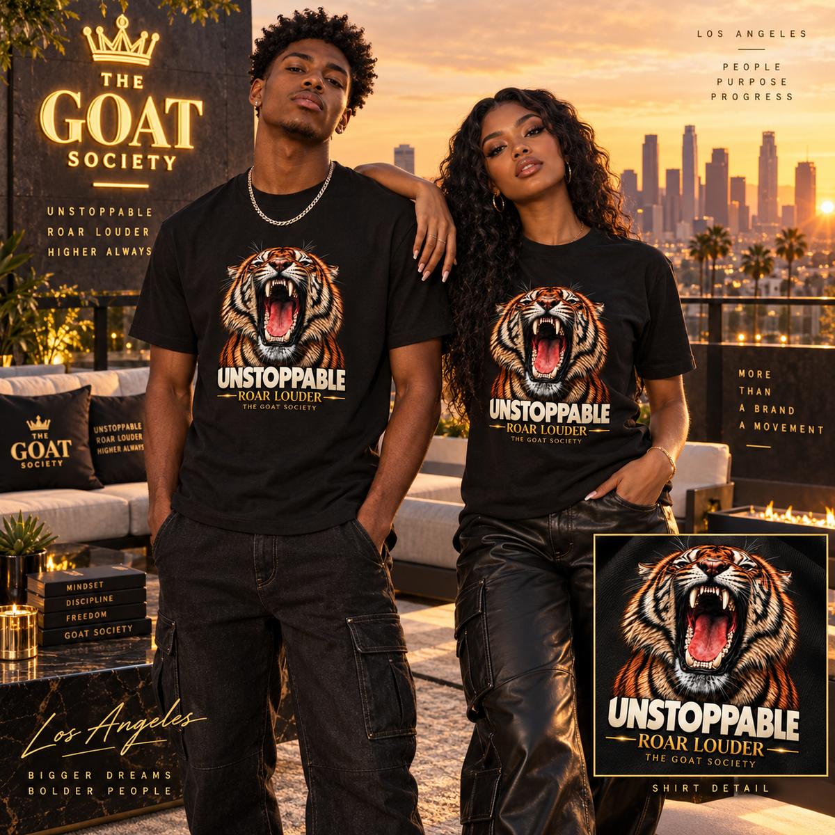 GOAT SOCIETY ROAR LOUDER UNISEX QUICK-DRY T-SHIRT | 150 GSM PERFORMANCE LIFESTYLE TEE