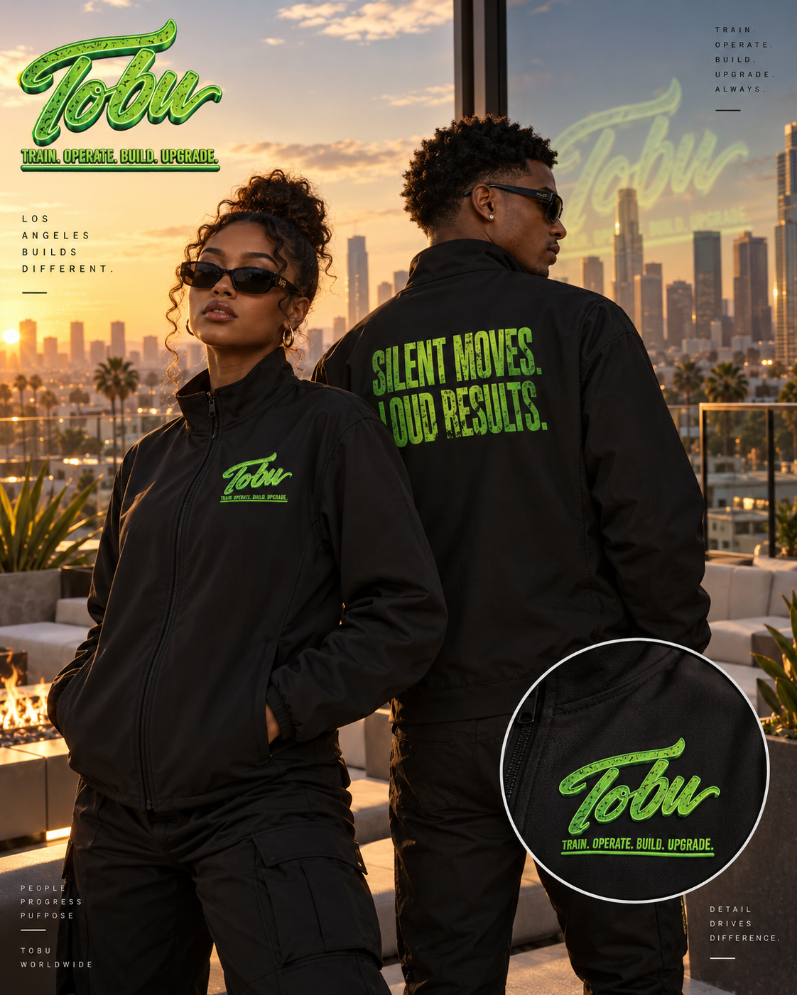 TOBU No Excuses Unisex Stand Collar Jacket